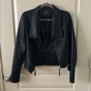 Lulus Black Faux Leather Moto Jacket Size S